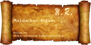 Maldacker Ruben névjegykártya